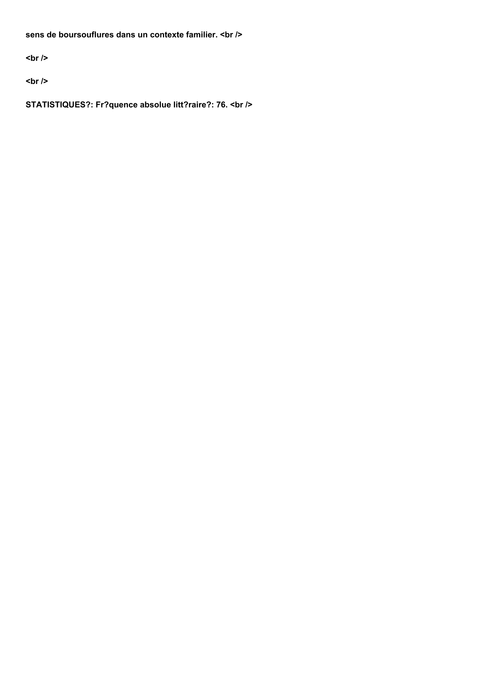 Prévisualisation du document Définition:
BOURSOUFLURE, substantif féminin.