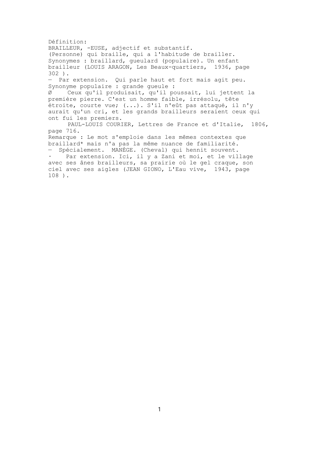 Prévisualisation du document Définition:
BRAILLEUR, -EUSE, adjectif et substantif.