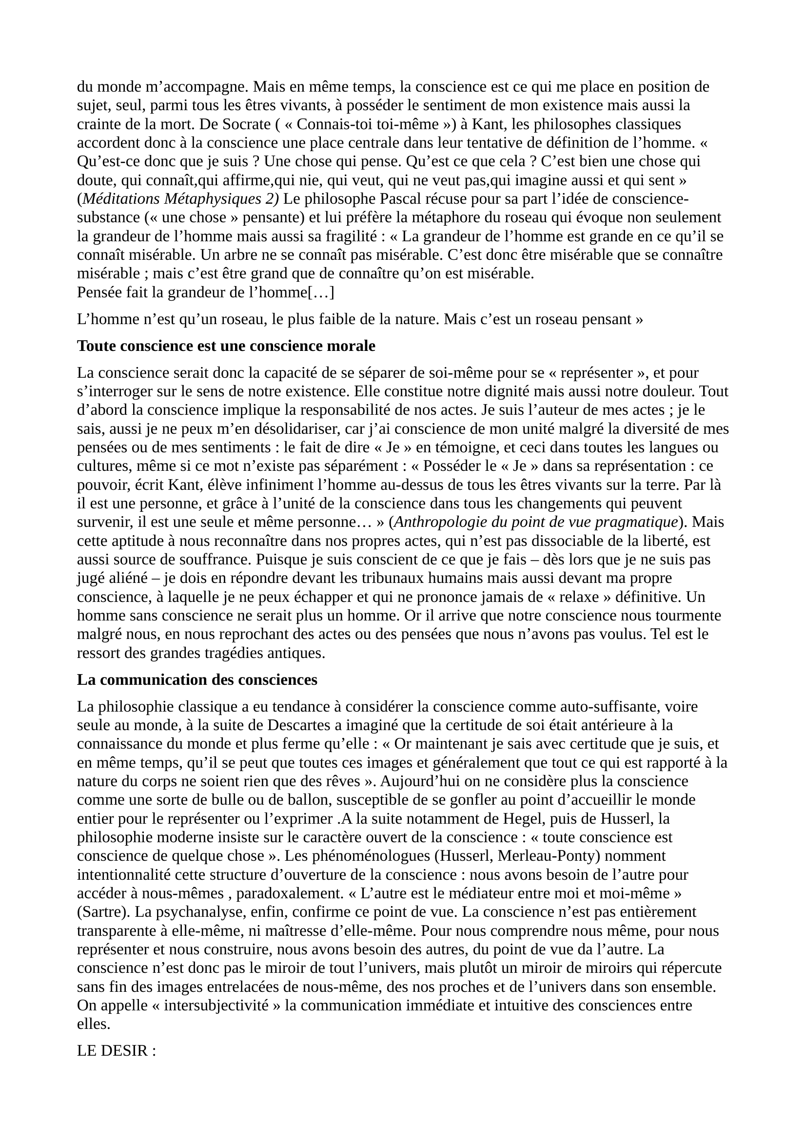 Prévisualisation du document definition desir et conscience