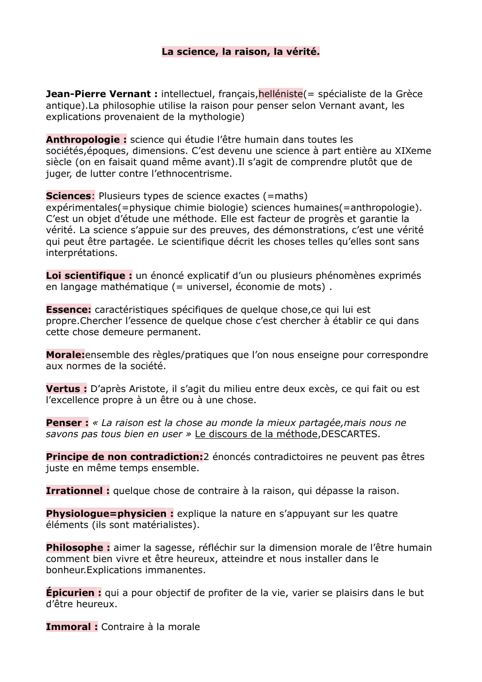 Prévisualisation du document definitions philosophie La science, la raison, la vérité.