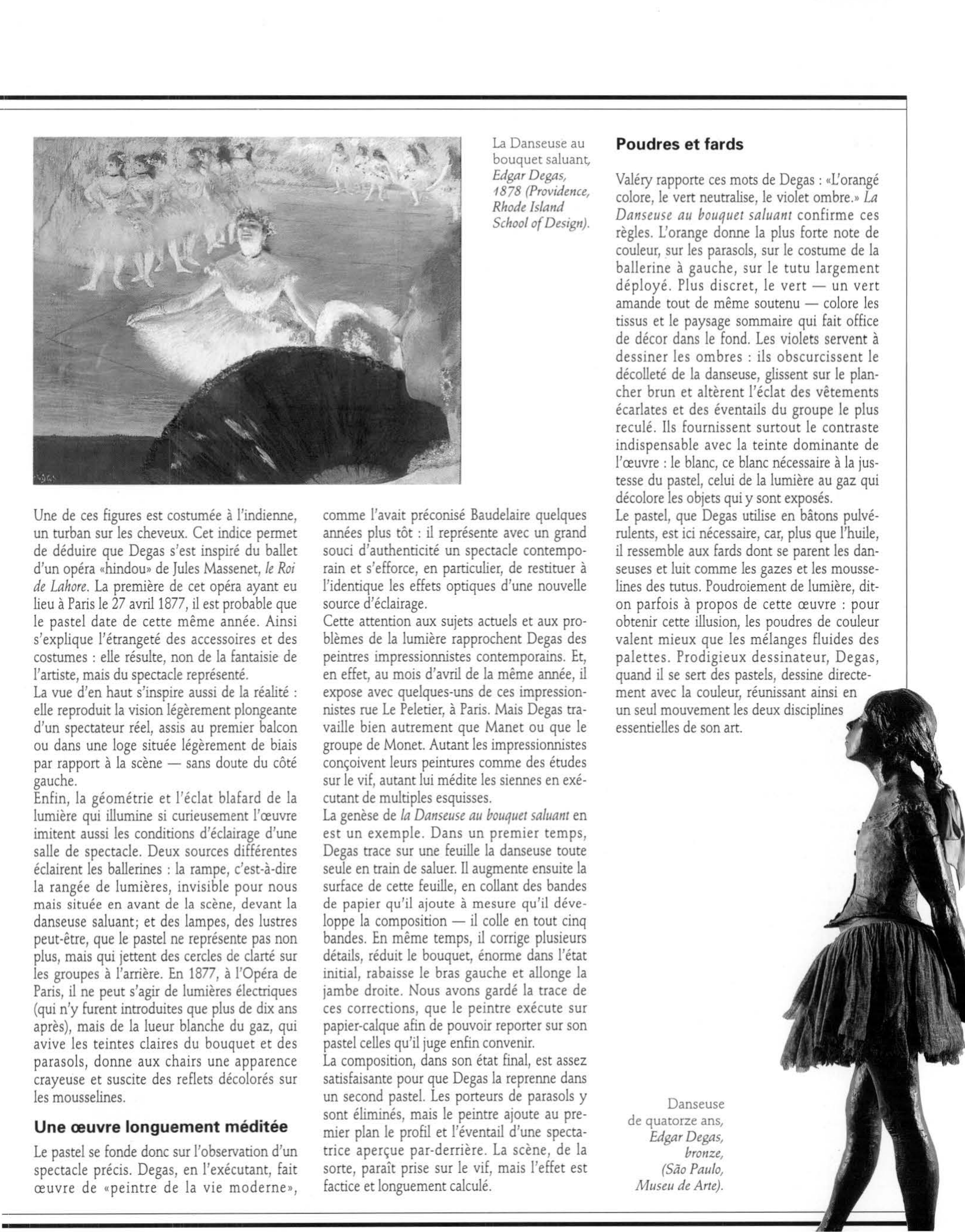 Prévisualisation du document Degas peint le spectacle à l'Opéra LA DANSEUSE AU BOUQUET SALUANT (analyse de l’œuvre)
