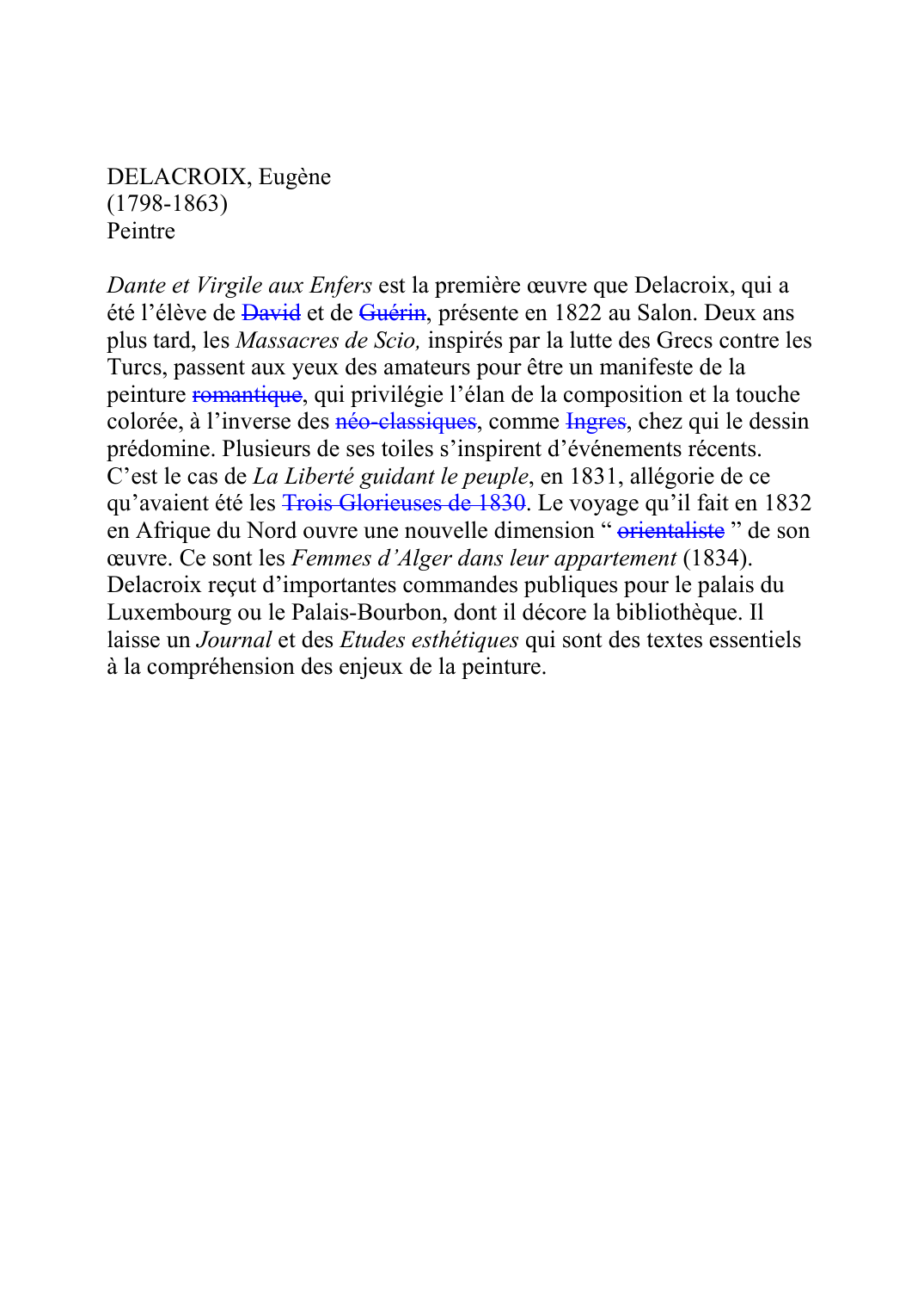 Prévisualisation du document DELACROIX, Eugène (1798-1863) Peintre  Dante et Virgile aux Enfers est la première ?
