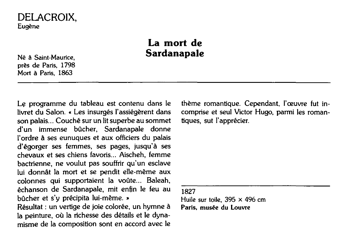 Prévisualisation du document DELACROIX, Eugène: La mort de Sardanapale