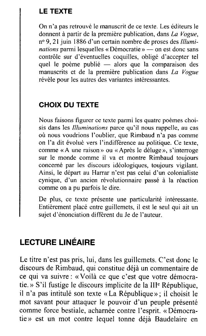 Prévisualisation du document Démocratie de Arthur Rimbaud (commentaire)