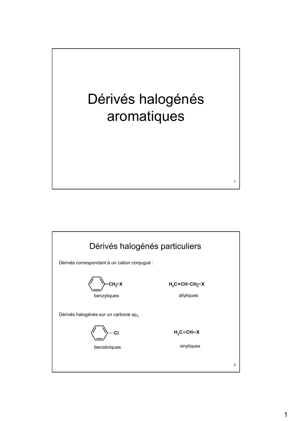 Prévisualisation du document Dérivés halogénésaromatiques1Dérivés halogénés particuliersDérivés correspondant à un cation conjugué :CH2