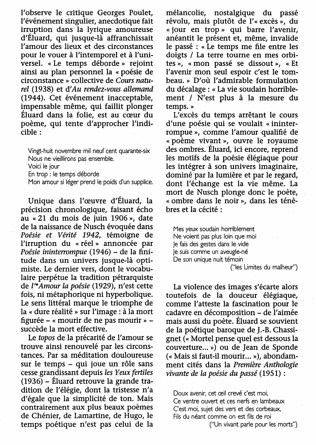 Prévisualisation du document Derniers Poèmes d'amour de Paul Éluard (analyse détaillée)