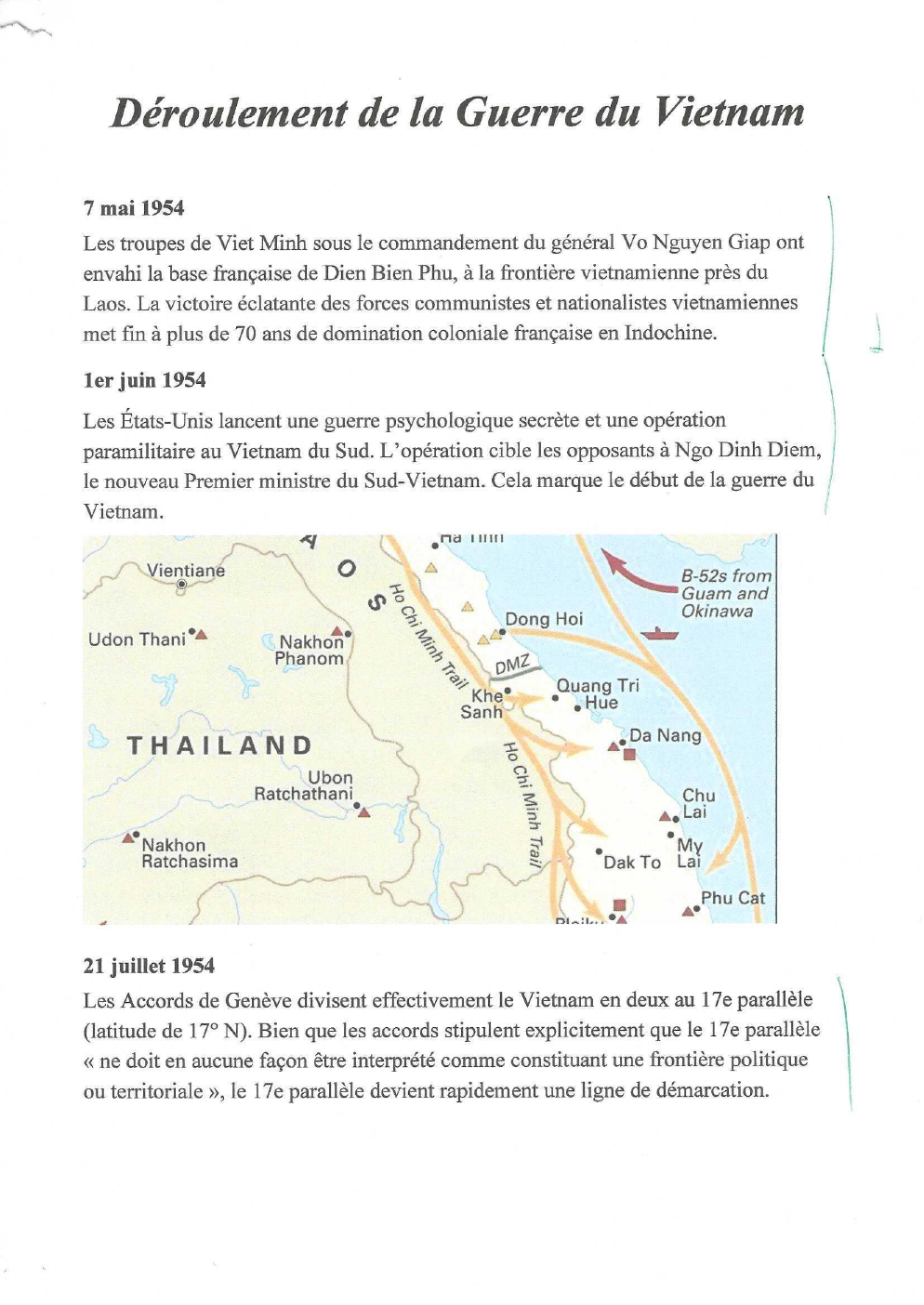 Prévisualisation du document Déroulement de la Guerre du Vietnam