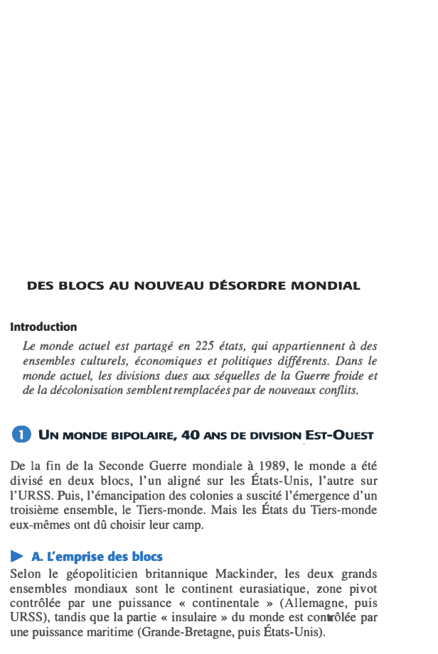 Prévisualisation du document DES BLOCS AU NOUVEAU DÉSORDRE MONDIAL