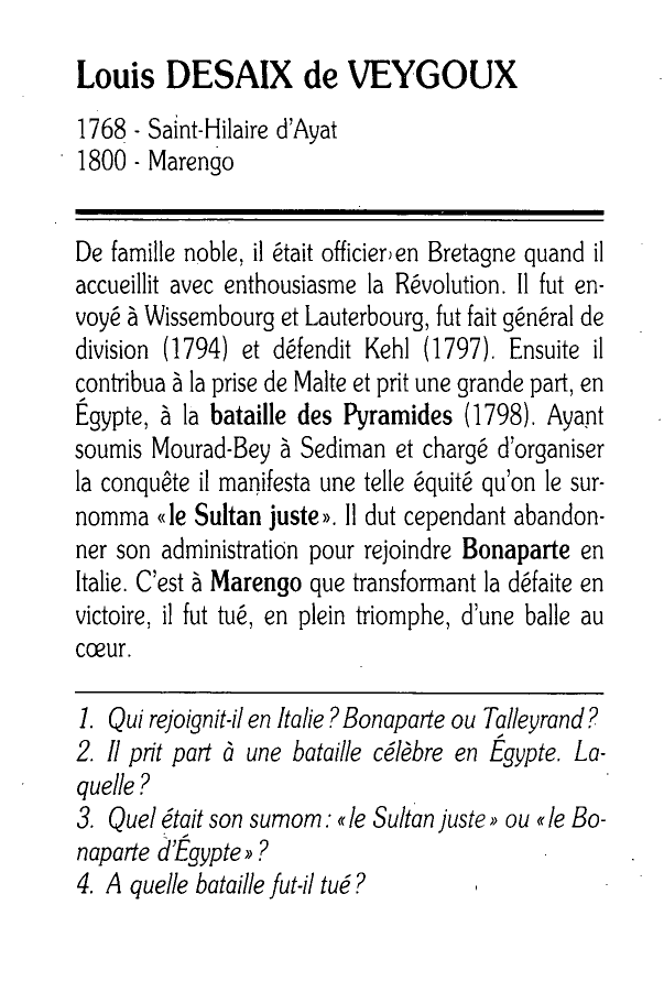 Prévisualisation du document DESAIX, Louis Charles Antoine des Aix, Chevalier de Veygoux, dit