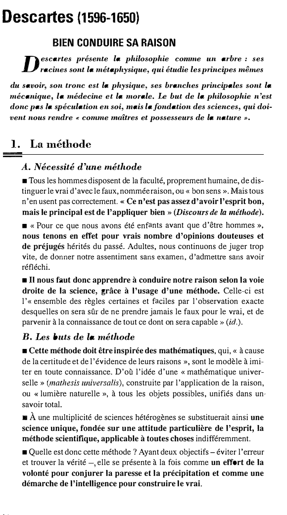 Prévisualisation du document Descartes : BIEN CONDUIRE SA RAISON