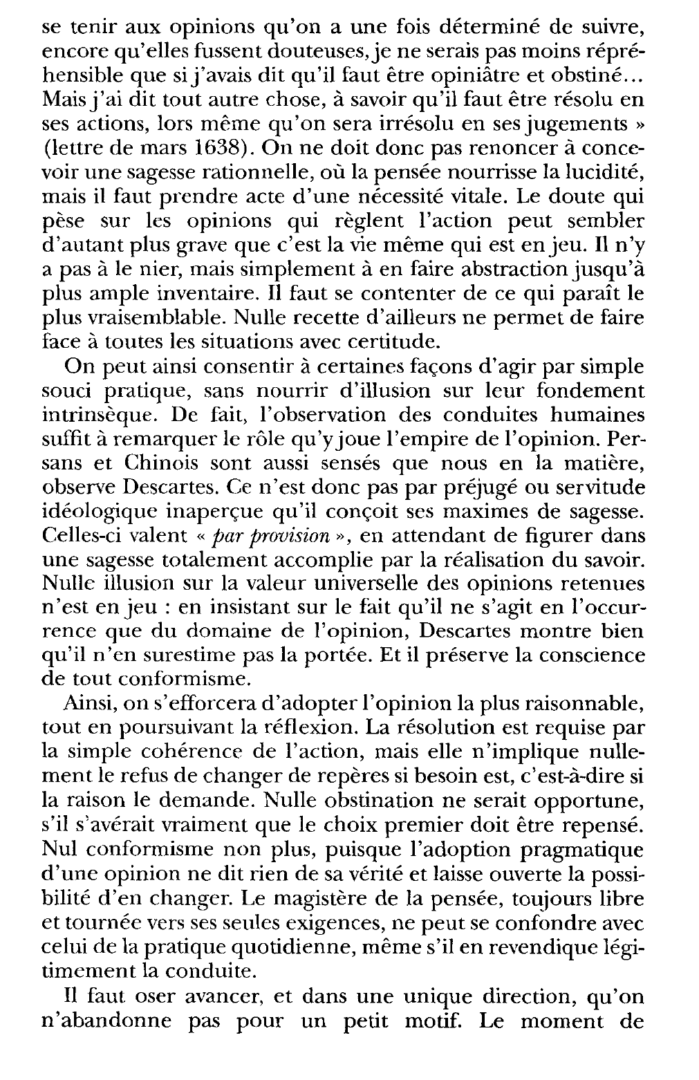 Prévisualisation du document Descartes, Discours de la méthode, troisième partie.