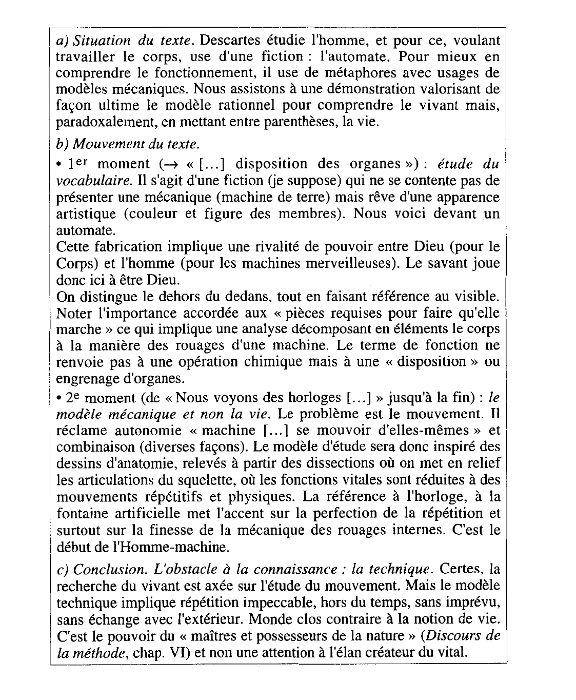 Prévisualisation du document Descartes, Le Traité de l'Homme, 1664, La Pléiade, p. 807. Commentaire