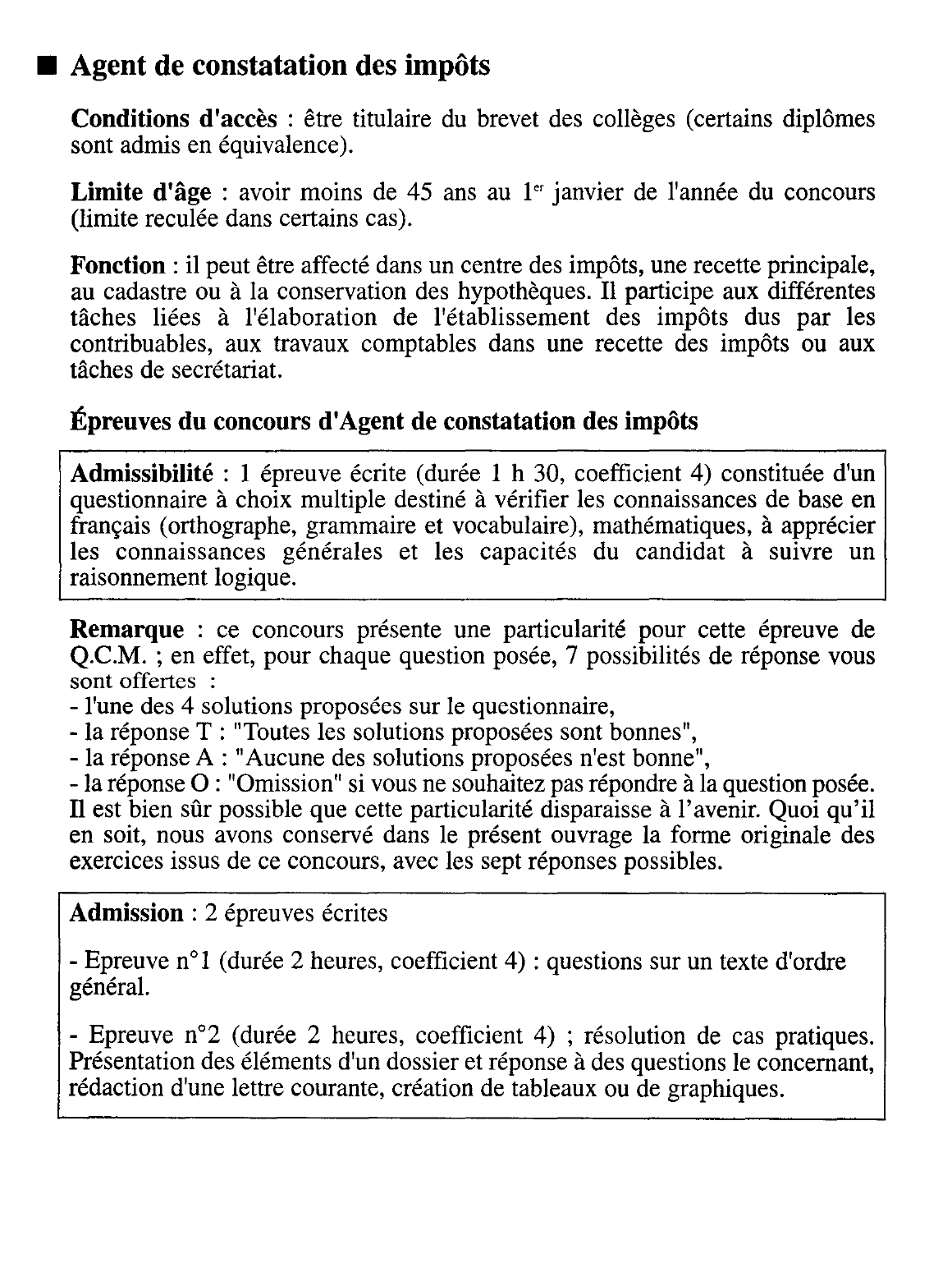 Prévisualisation du document DESCRIPTION DES DIFFÉRENTS CONCOURS DE LA CATÉGORIE C