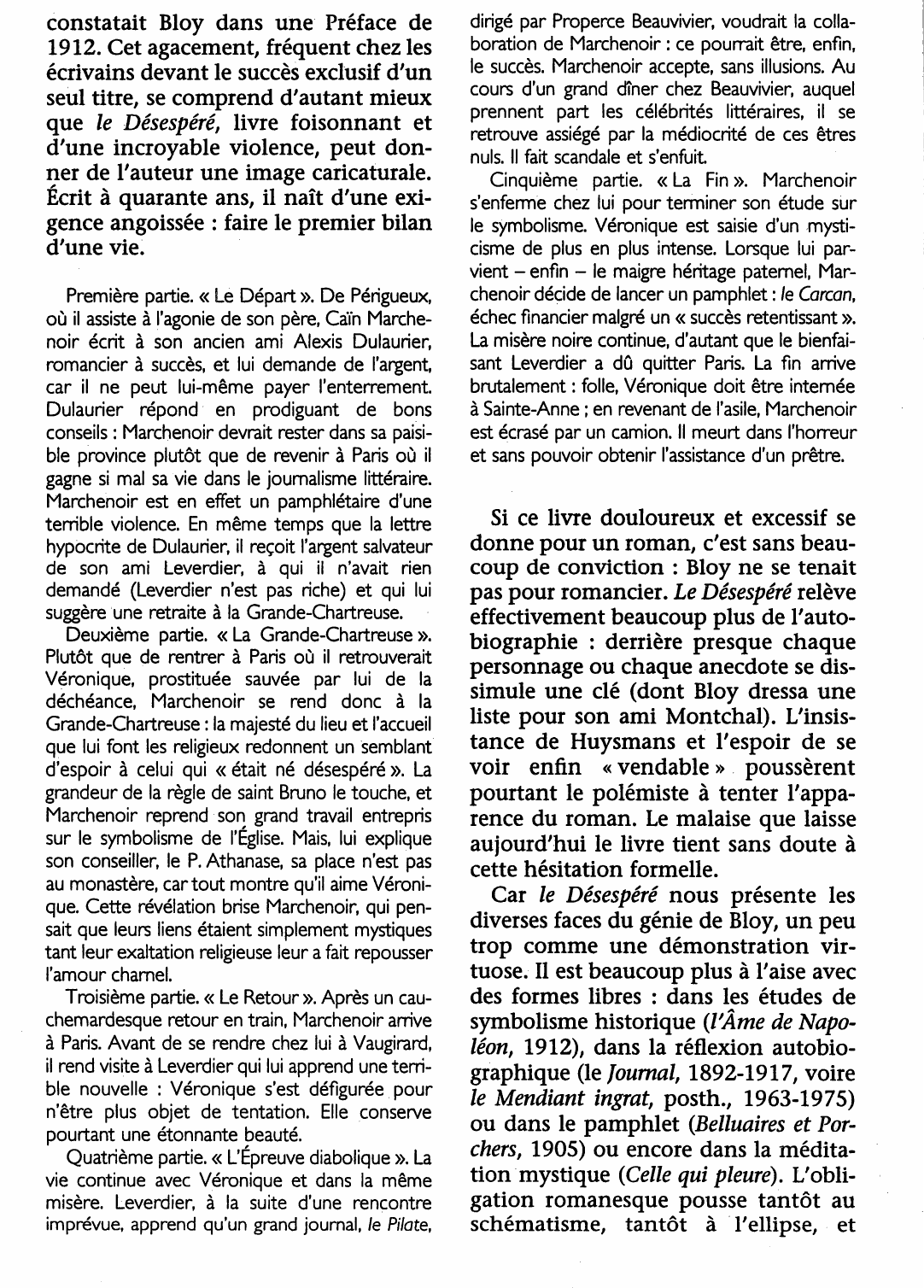 Prévisualisation du document DÉSESPÉRÉ (le). Roman de Léon Bloy