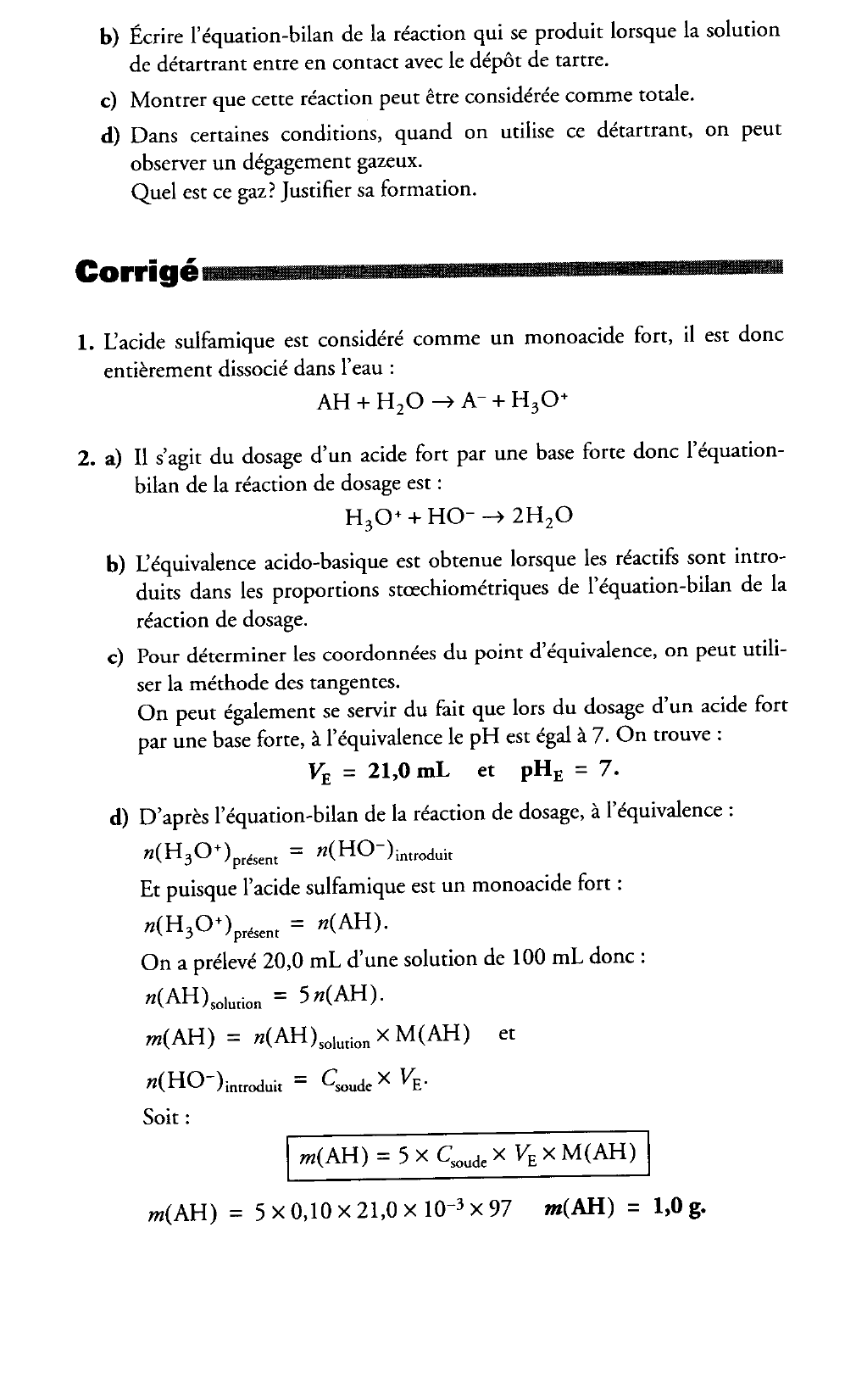 Prévisualisation du document Détartrant à cafetière Métropole, groupements I et IV, juin 1997 (4 points)