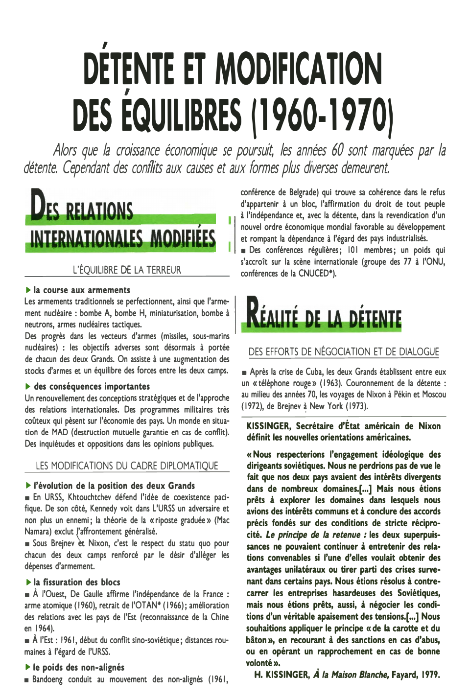 Prévisualisation du document DÉTENTE ET MODIFICATION DES EQUILIBRES (1960-1970)