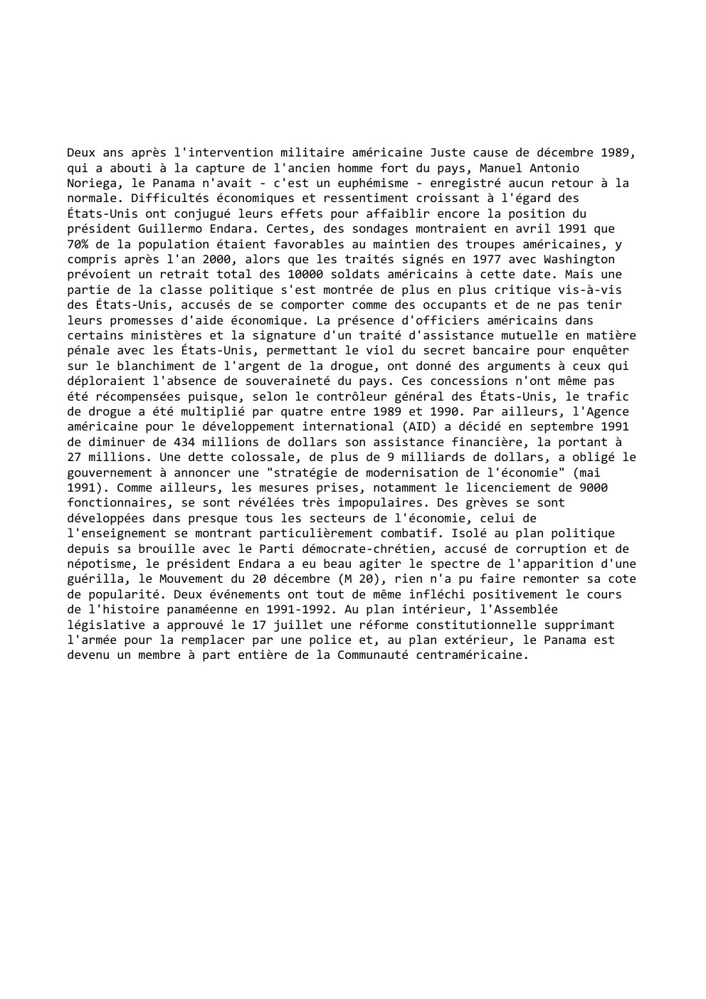 Prévisualisation du document Deux ans après l'intervention militaire américaine Juste cause de décembre 1989,
qui a abouti à la capture de l'ancien homme...