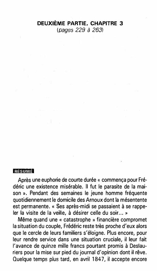 Prévisualisation du document DEUXIÈME PARTIE, CHAPITRE 3 - L'Éducation sentimentale de Gustave Flaubert