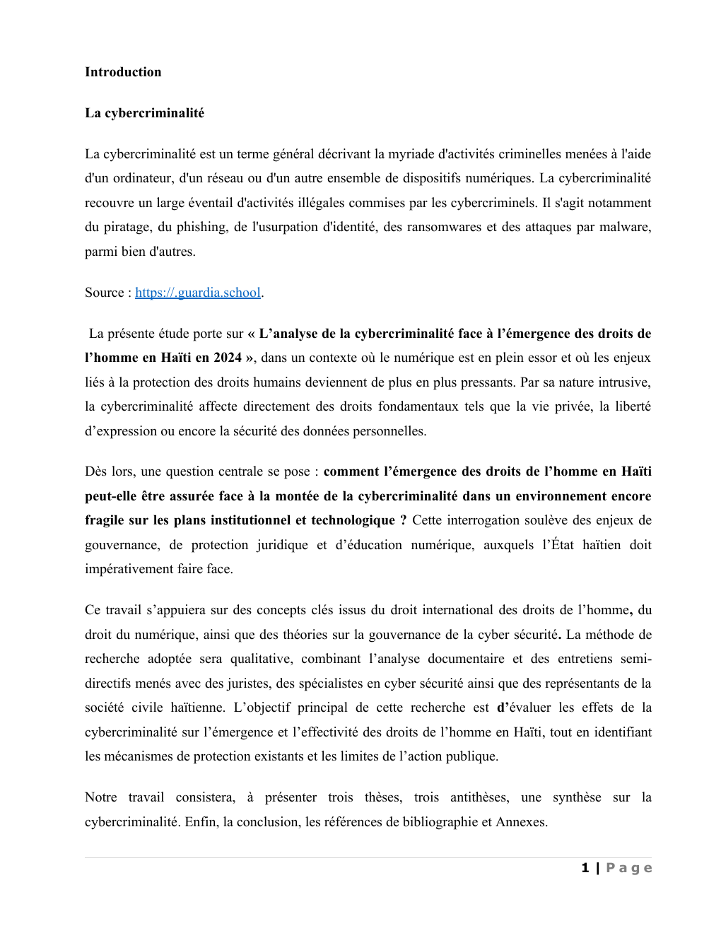 Prévisualisation du document Devoir de recherche: La cybercriminalité