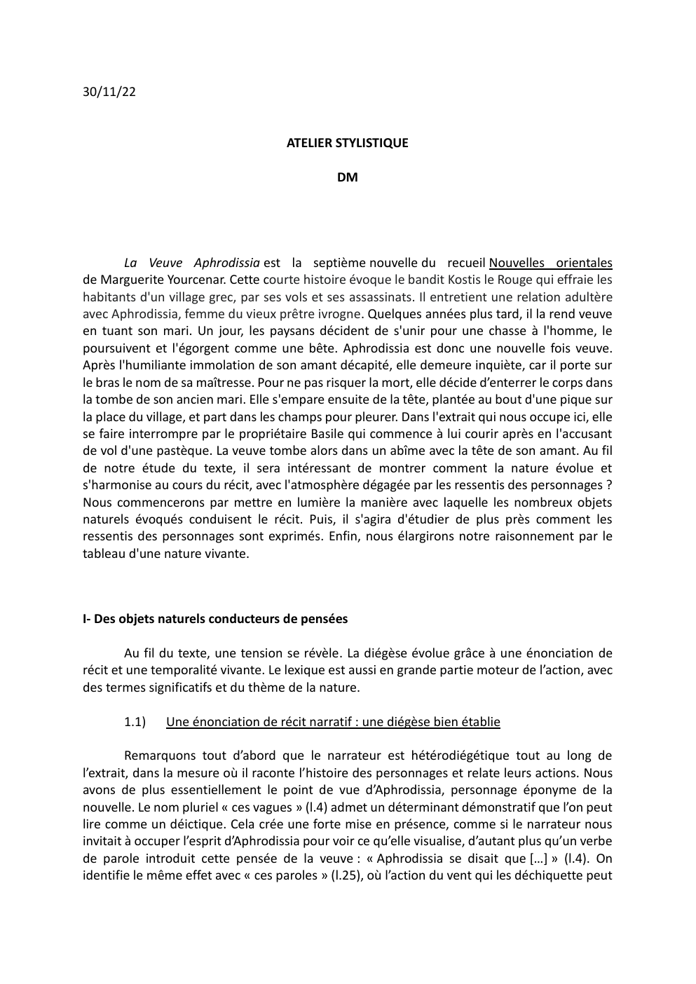 Prévisualisation du document Devoir maison, Nouvelles orientales de Marguerite Yourcenar