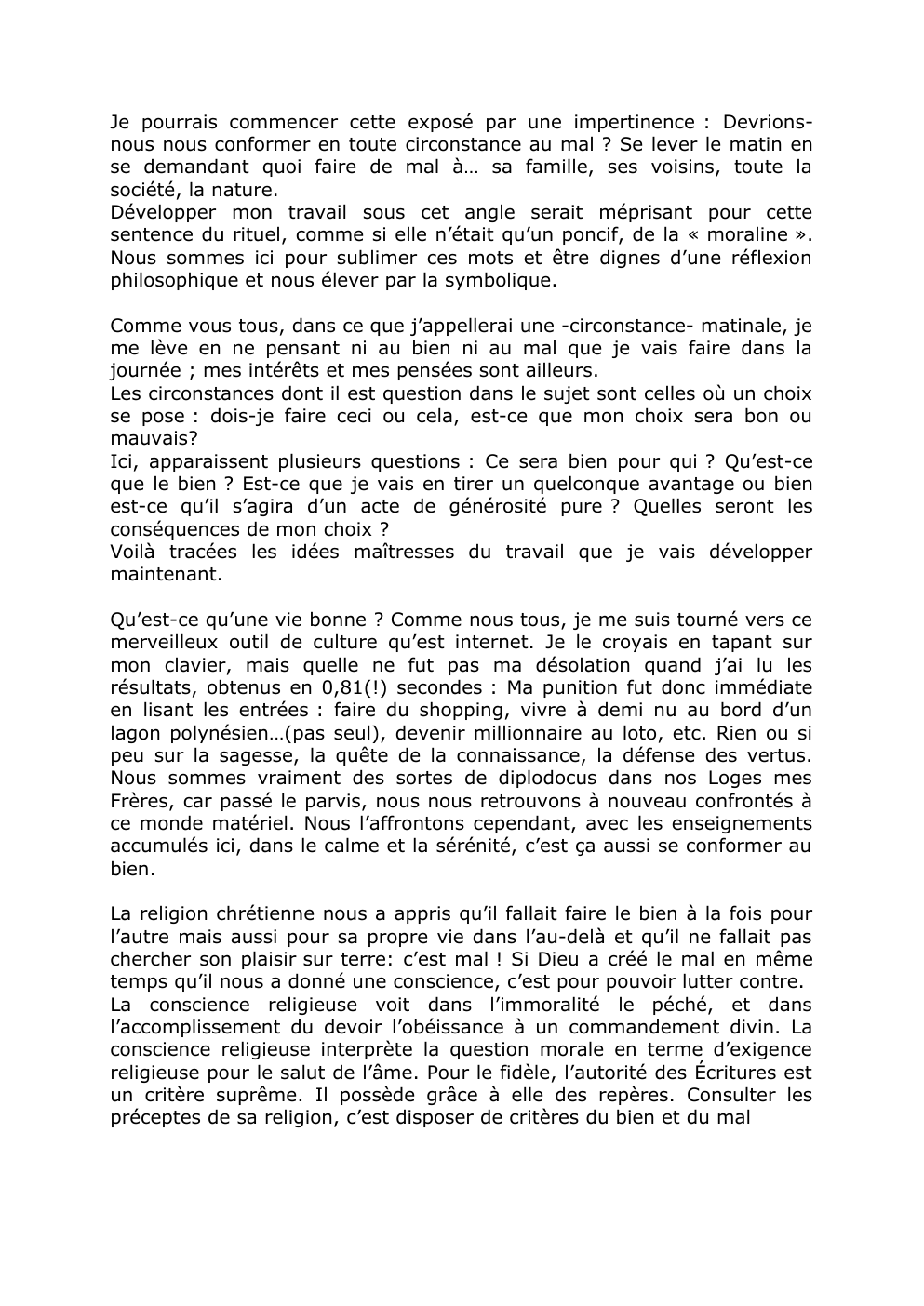 Prévisualisation du document Devrionsnous nous conformer en toute circonstance au mal ?