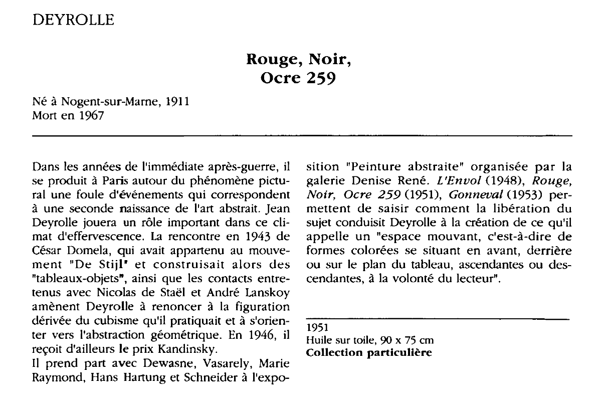 Prévisualisation du document DEYROLLE Rouge, Noir, Ocre 259 (peinture)