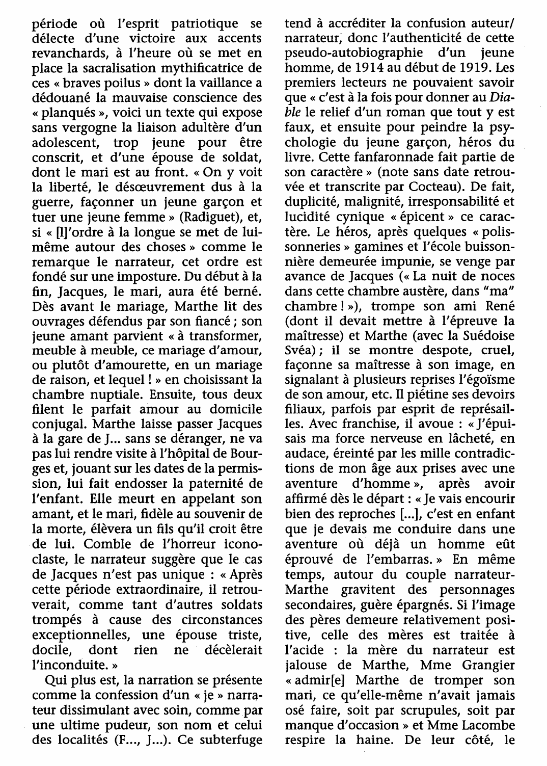 Prévisualisation du document Diable au corps (le). Roman de Raymond Radiguet (analyse détaillée)