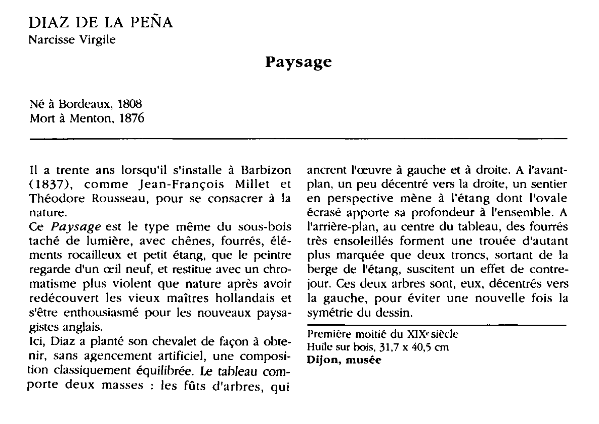 Prévisualisation du document DIAZ DE LA PENA Narcisse Virgile : Paysage