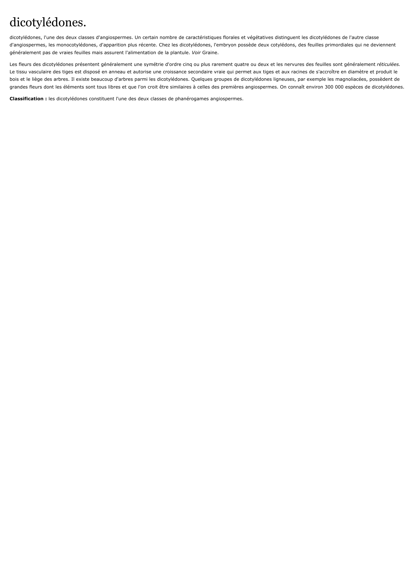 Prévisualisation du document dicotylédones.