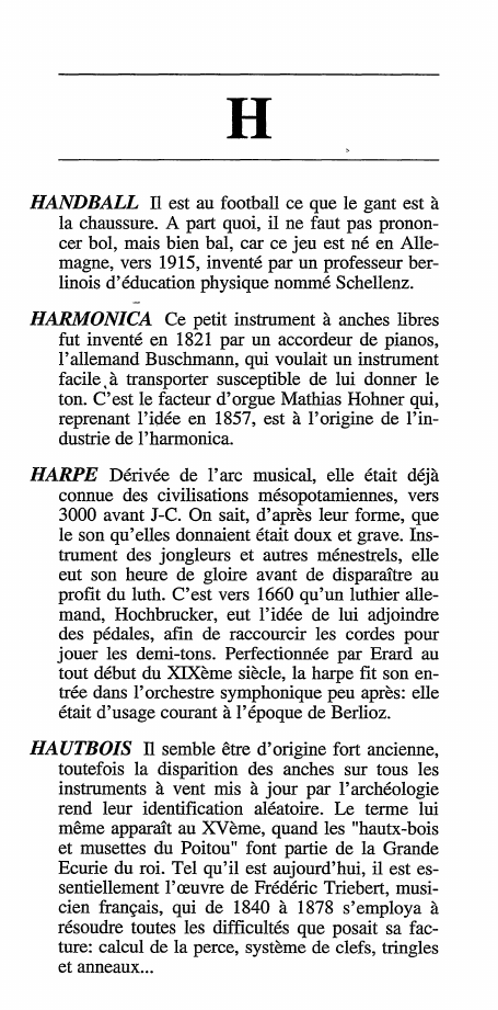 Prévisualisation du document Dictionnaire des inventions - Lettre: H