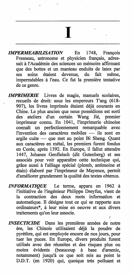 Prévisualisation du document Dictionnaire des inventions - Lettre: I