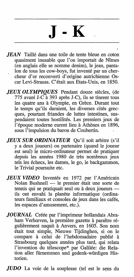 Prévisualisation du document Dictionnaire des inventions - Lettre:  J- K