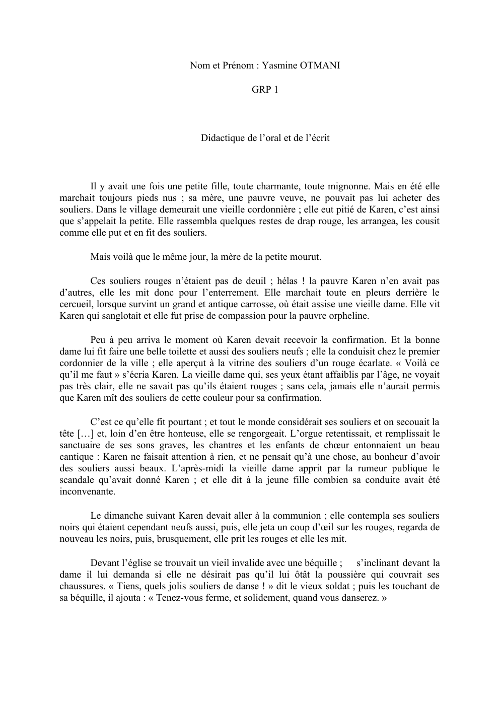 Prévisualisation du document DIDACTIQUE DE L'ORAL ET DE L'ECRIT