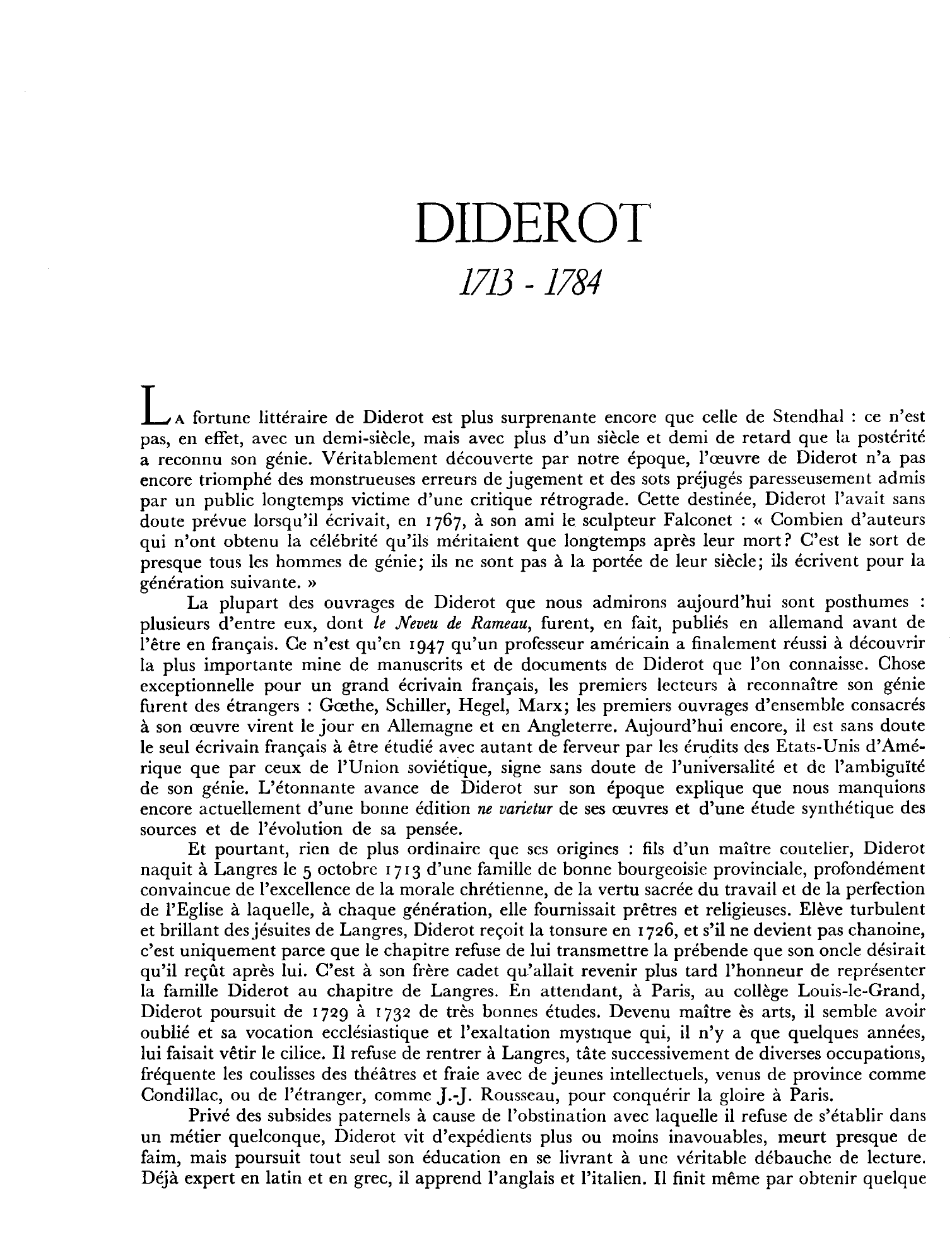 Prévisualisation du document Diderot (Denis)