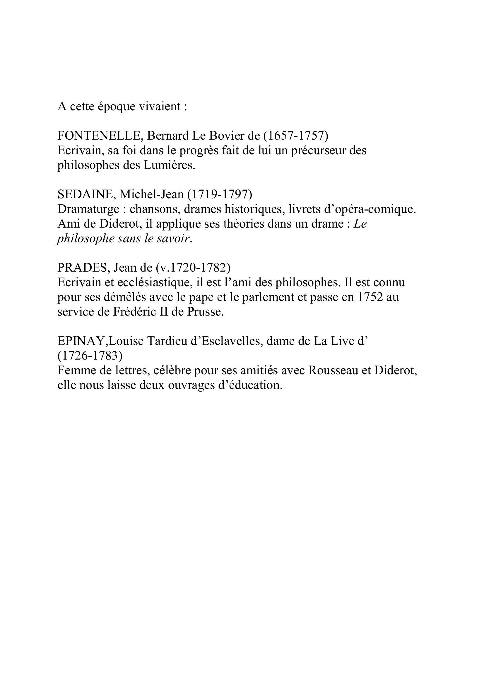 Prévisualisation du document DIDEROT
Denis
(5 octobre 1713-31 juillet 1784) Ecrivain, philosophe
Le 24 juillet 1749, la Lettre sur les aveugles à l'usage de ceux qui voient vaut à Diderot d'être emprisonné au donjon de Vincennes.