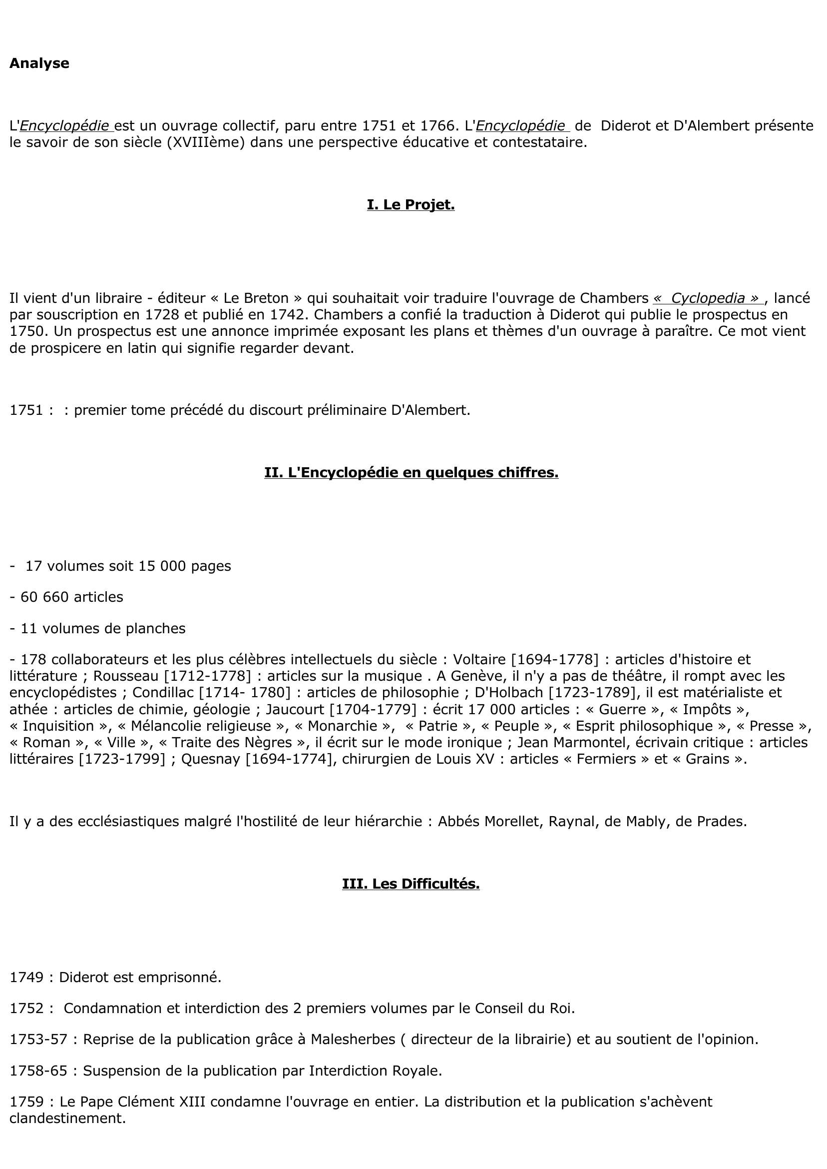 Prévisualisation du document DIDEROT ET L'ENCYCLOPÉDIE