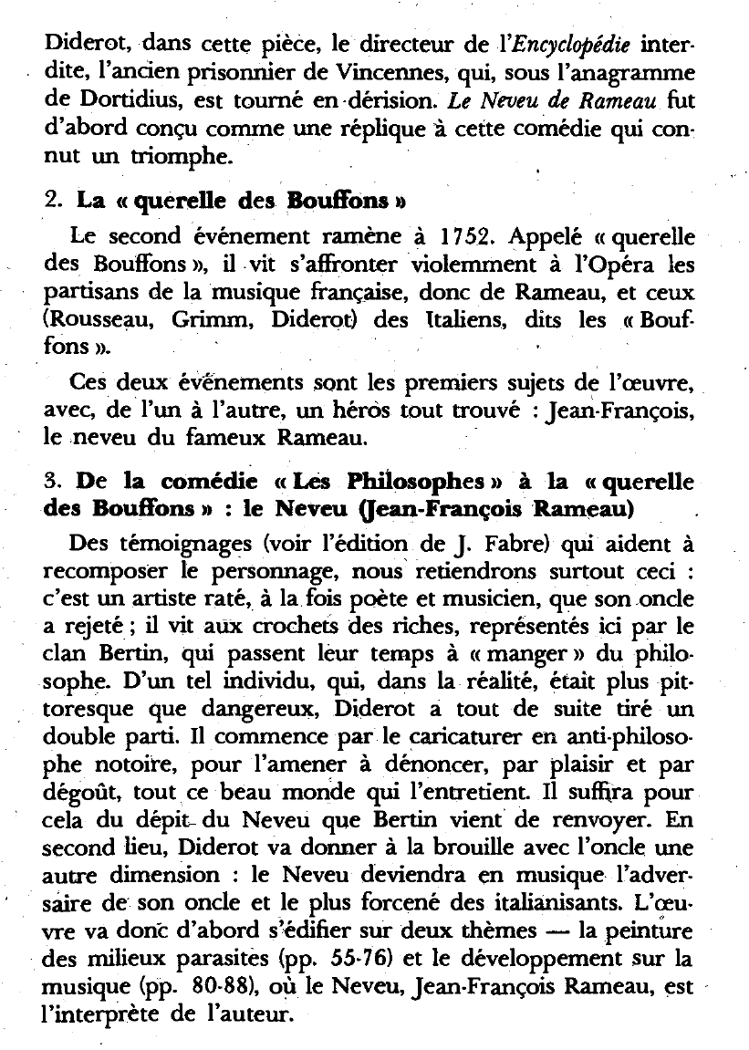Prévisualisation du document DIDEROT: Le Neveu de Rameau (Résumé & Analyse)