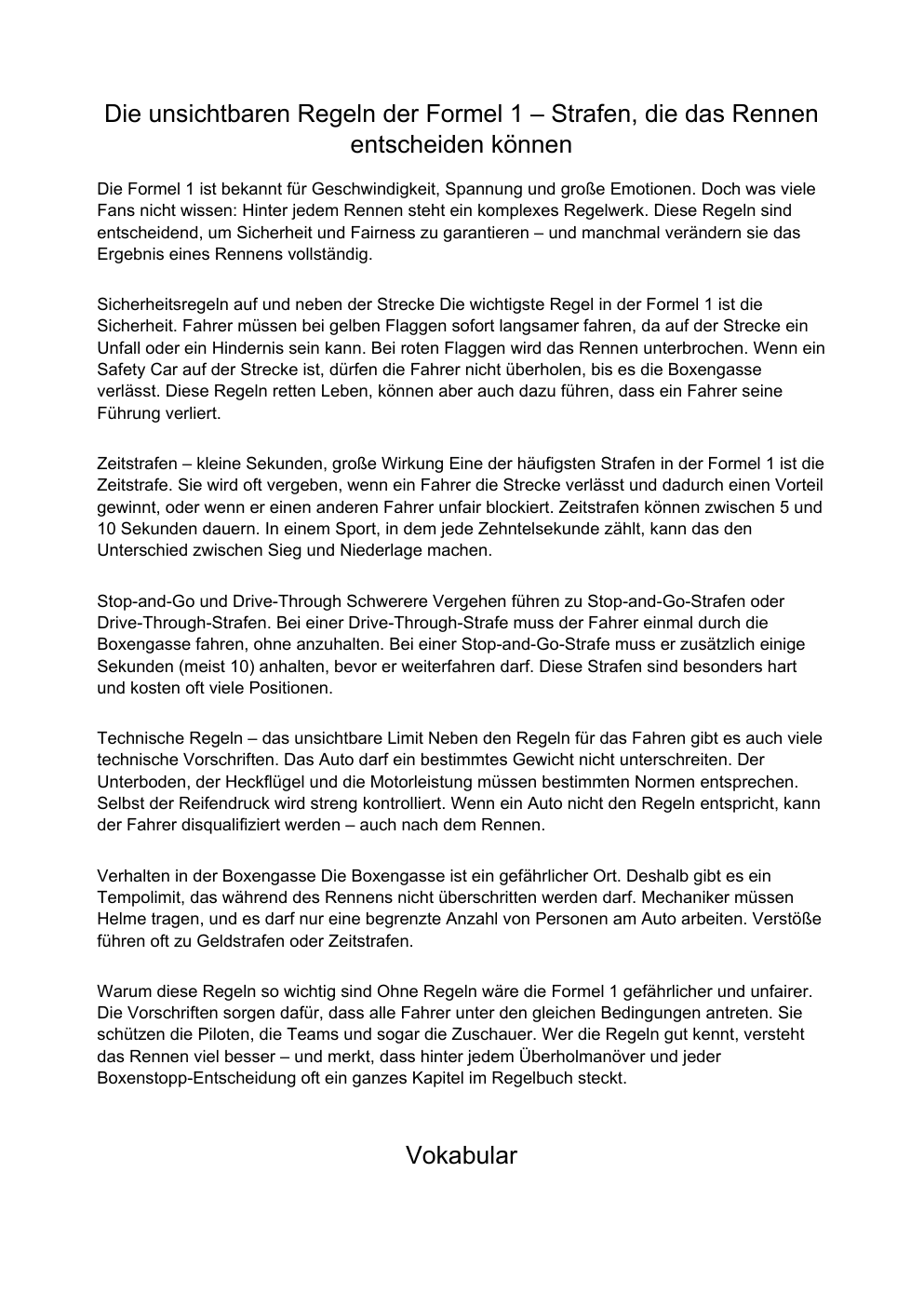Prévisualisation du document Die unsichtbaren Regeln der Formel 1 – Strafen, die das Rennen entscheiden können