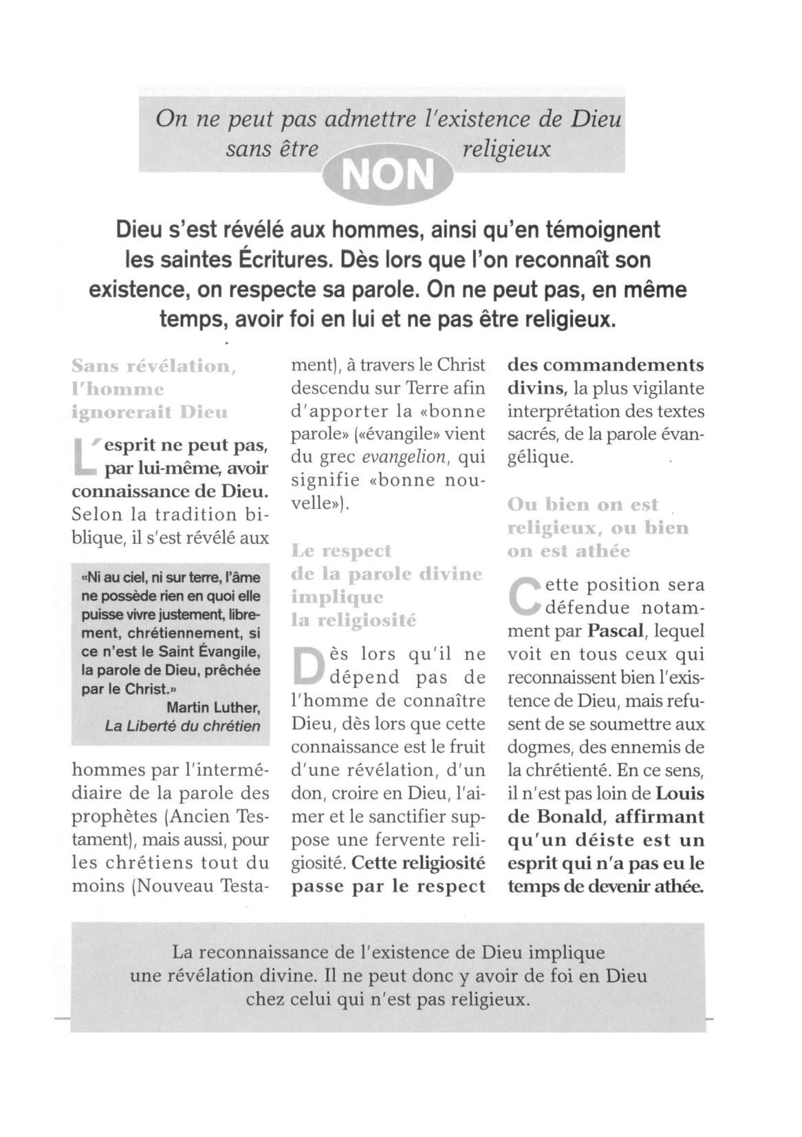 Prévisualisation du document Dieu peut-il se passer de religion ? Une religion peut-elle se passer de Dieu ?