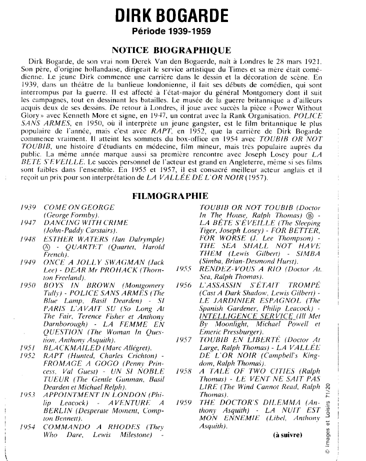Prévisualisation du document DIRK BOGARDE