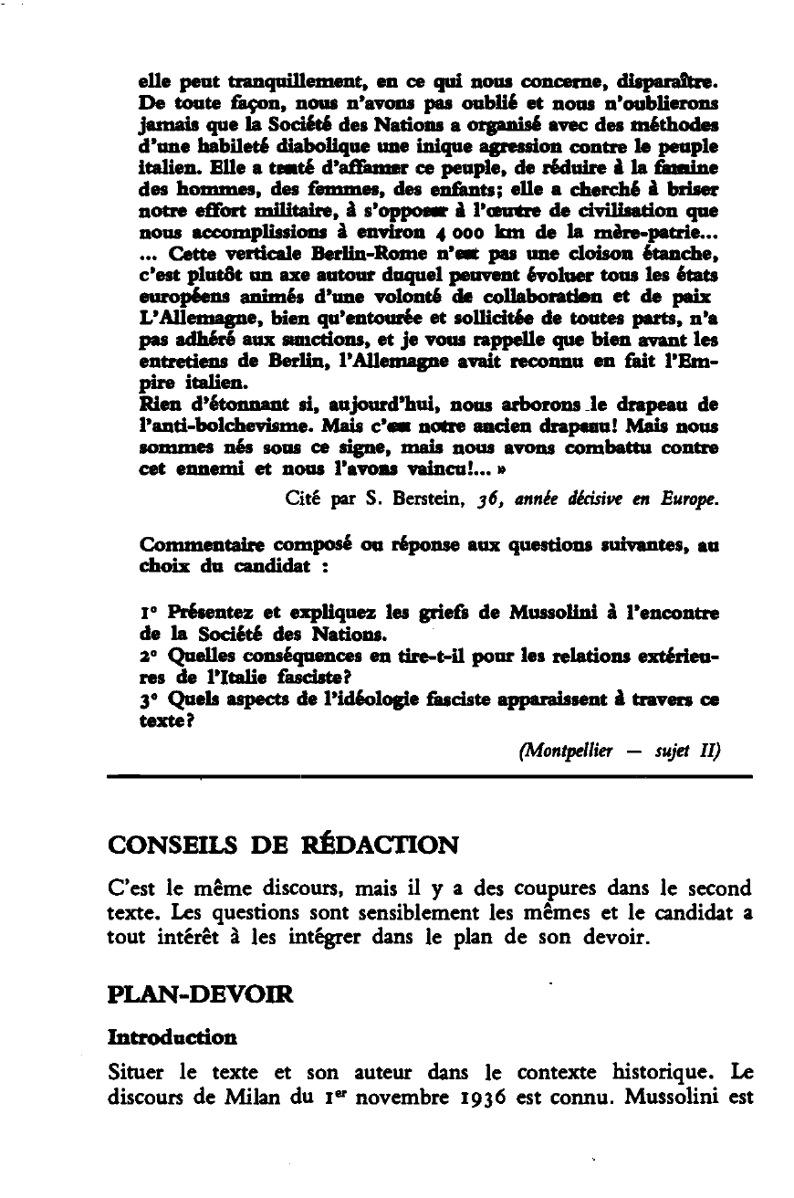 Prévisualisation du document Discours de Milan, 1er novembre 1936 (commentaire)