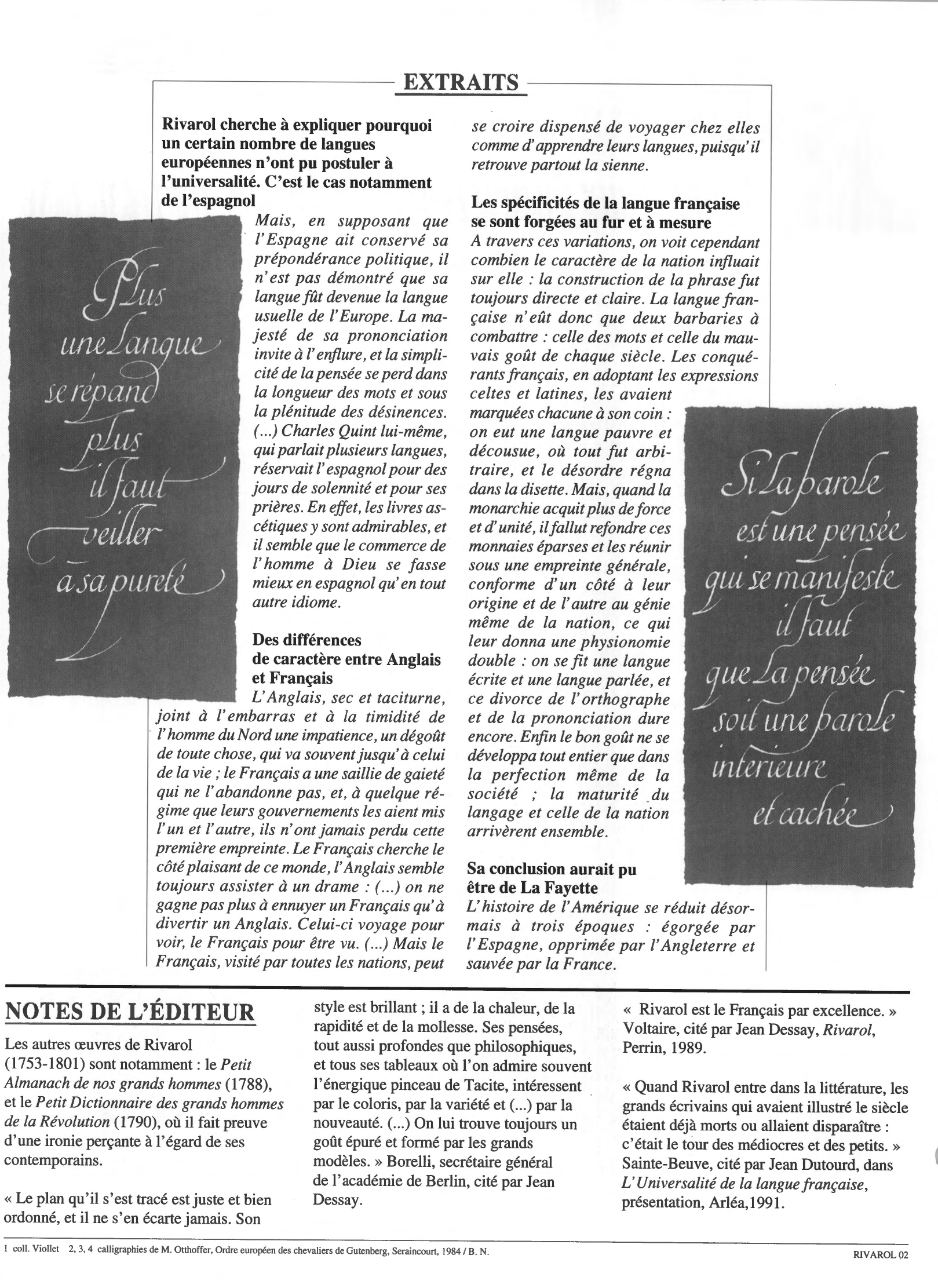 Prévisualisation du document Discours sur l'universalité de la langue française par Rivarol