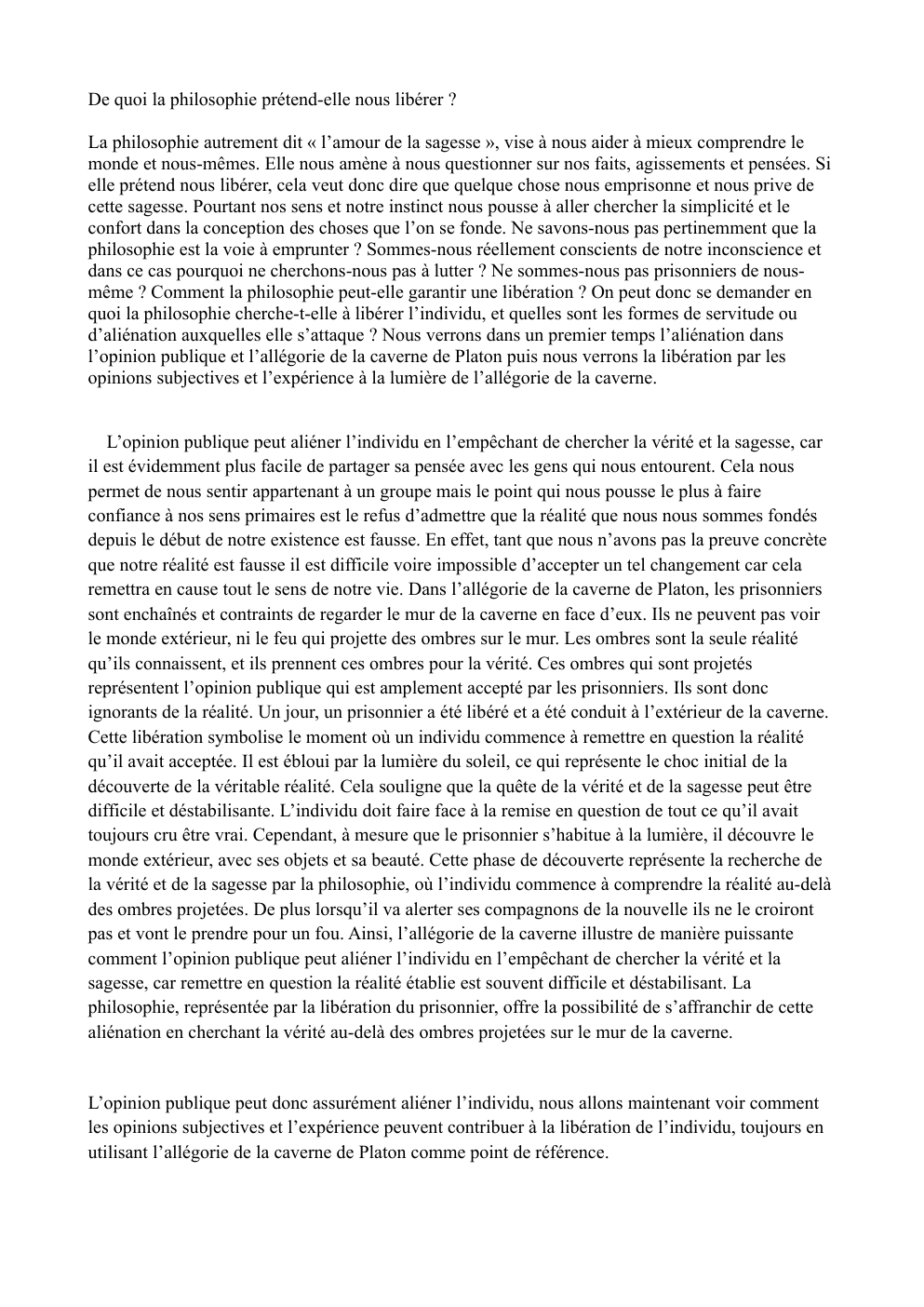 Prévisualisation du document disertation philo 16/20: De quoi la philosophie prétend-elle nous libérer ?