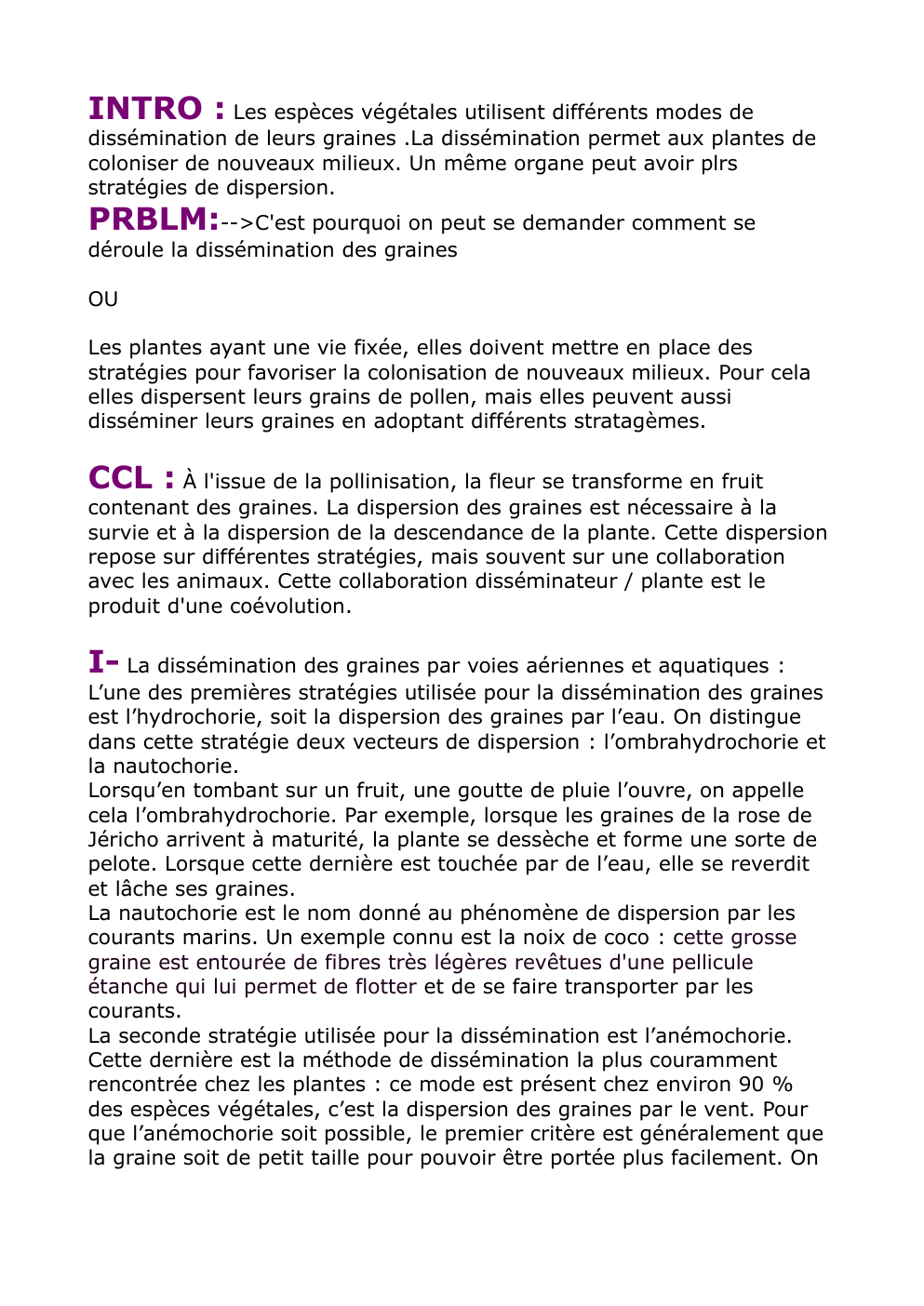 Prévisualisation du document Dispersion des graines