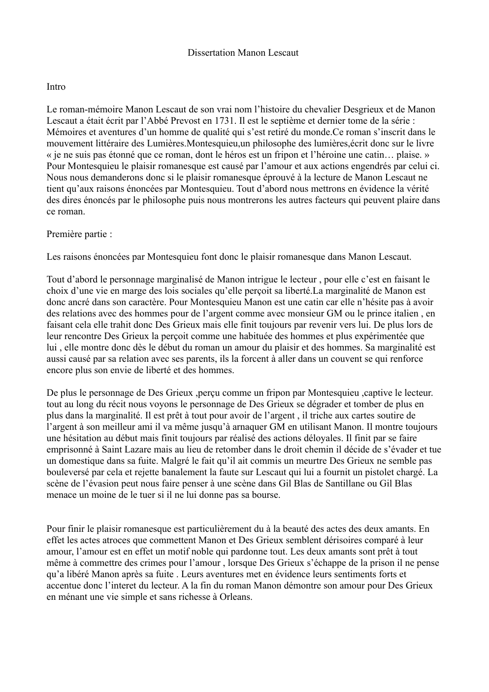 Prévisualisation du document dissert manon lescaut vs Montesquieu