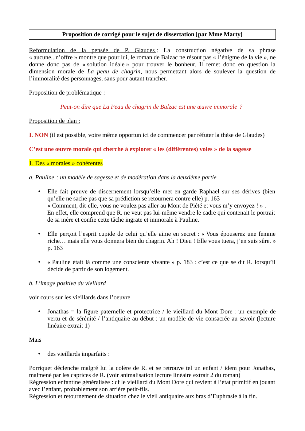 Prévisualisation du document dissertation Balzac