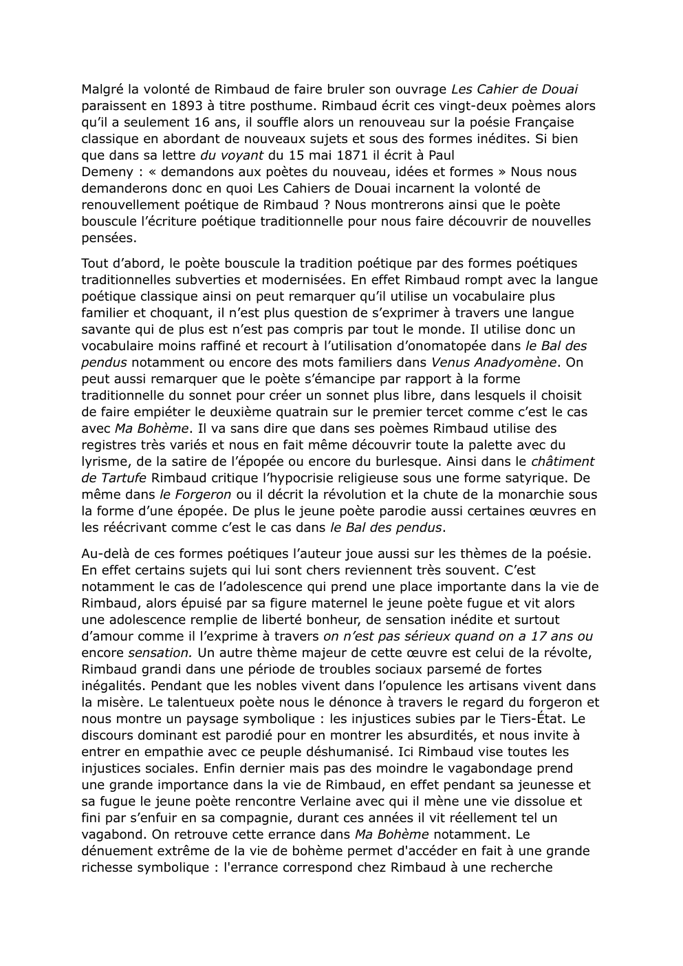 Prévisualisation du document Dissertation Cahiers de Douai