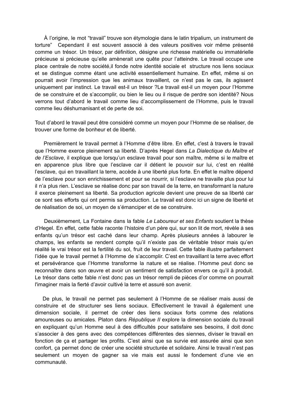 Prévisualisation du document Dissertation de philosophie sur le travail