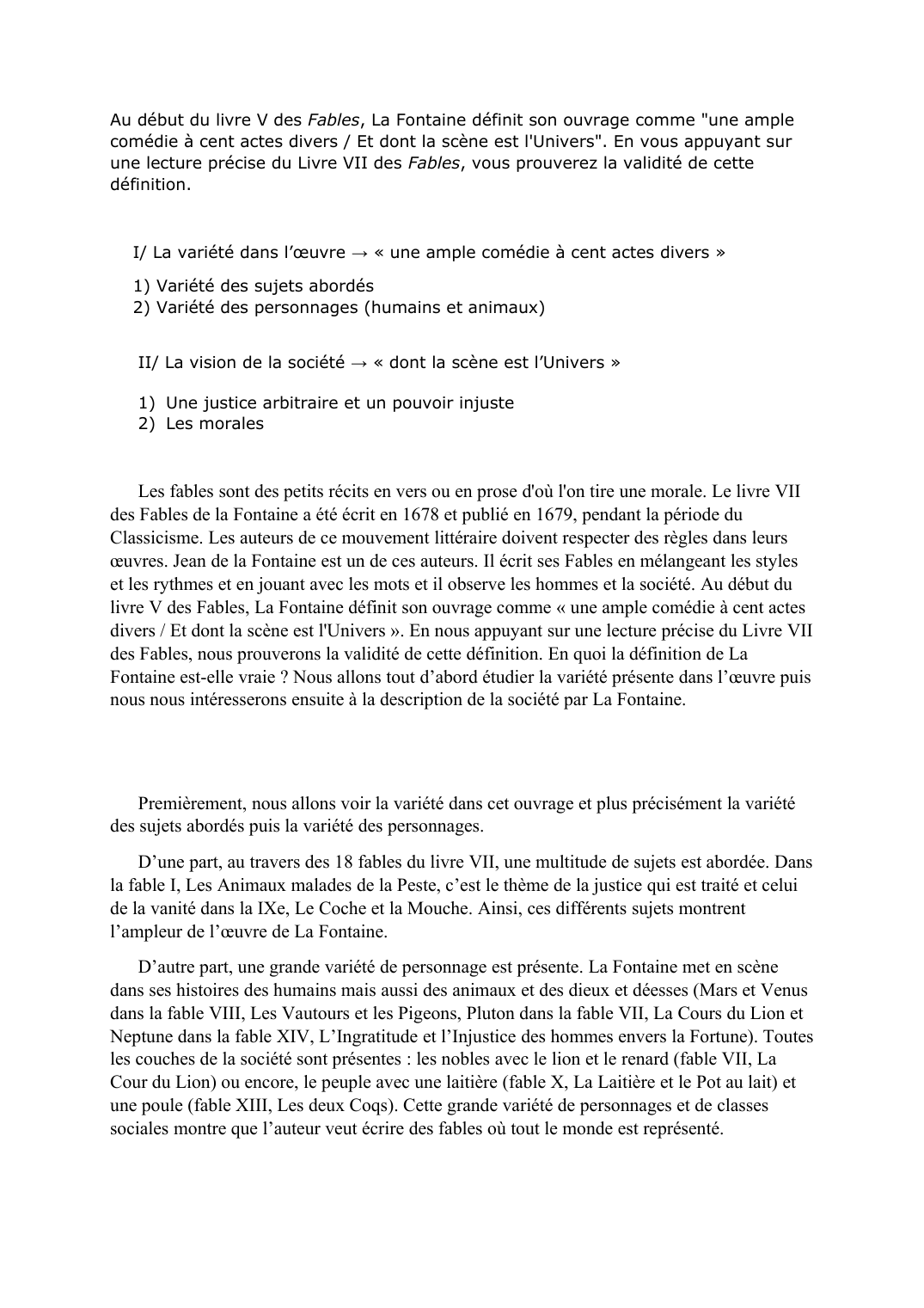 Prévisualisation du document Dissertation Fables de La Fontaine (livre VII)