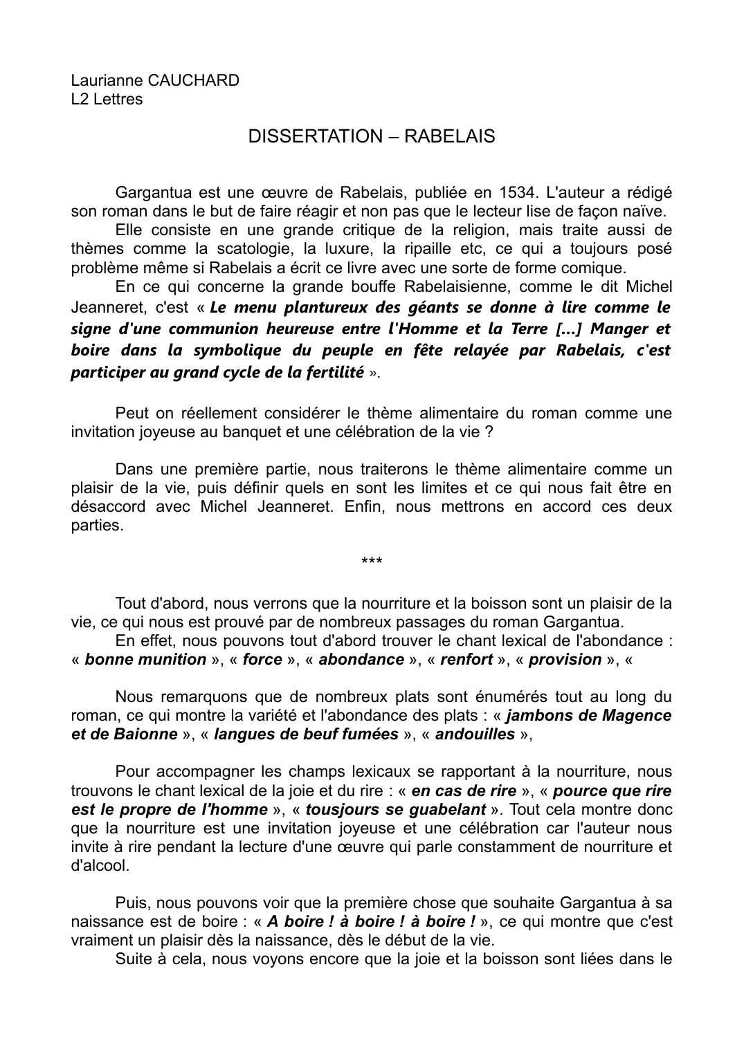 Prévisualisation du document Dissertation Gargantua -  Rabelais